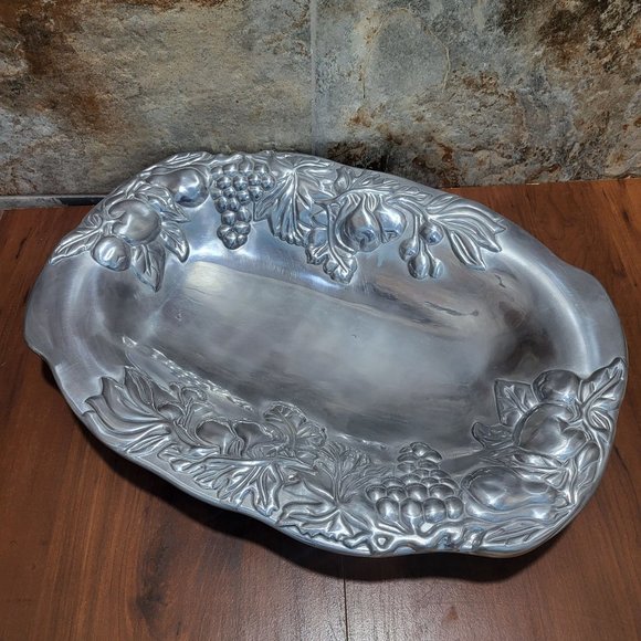 TableTops Unlimited Large Silver Oval Fruit Platter Serving Bowl Oven Safe - Picture 12 of 12